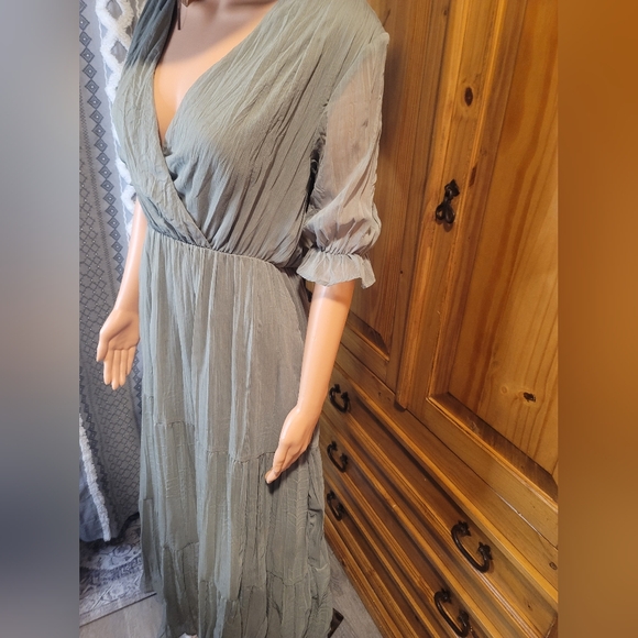 Bella Ella Forest‎ Green Maxi Dress - Picture 3 of 8